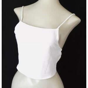 John Galt Crop Open Back/Scarf Tie Spaghetti Strap Black Size O/S(fits 2XS/S)